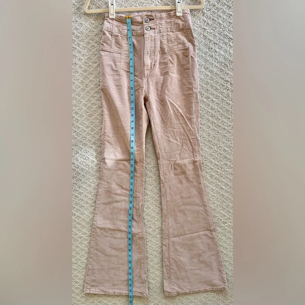 Free People High Rise Corduroy Flare Pants – Beige / Sand – Size 25 - Picture 4 of 7
